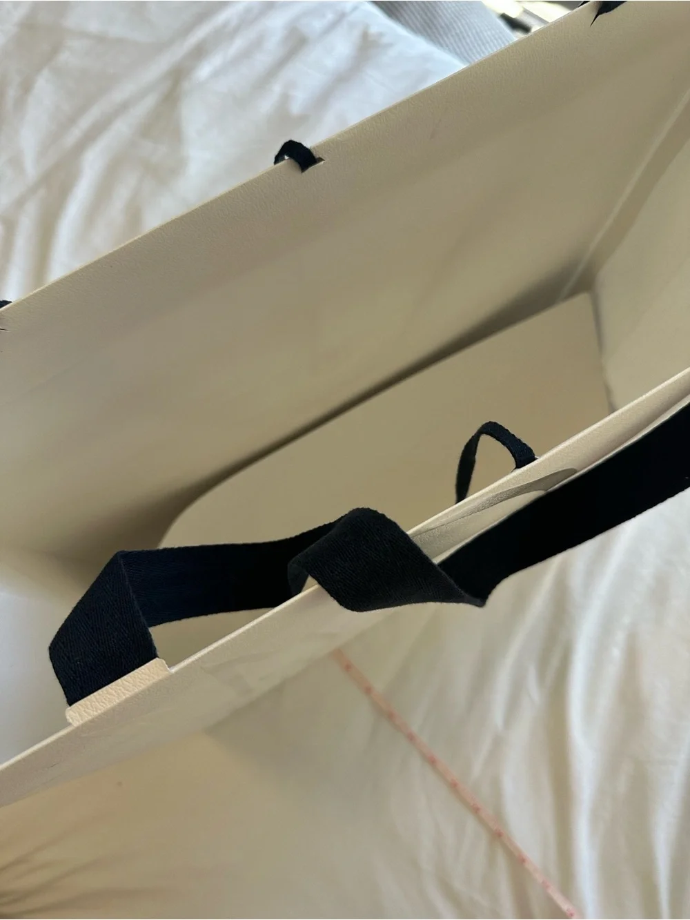 Moncler White Embossed Logo large shopping bag